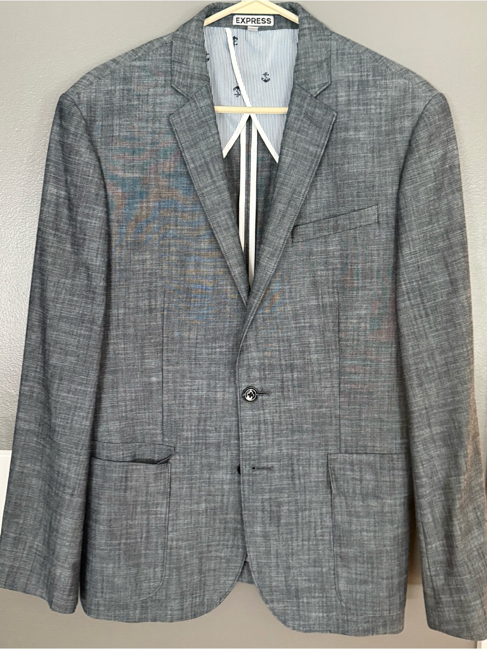 Express Light Gray Men’s Textured Sport Coat